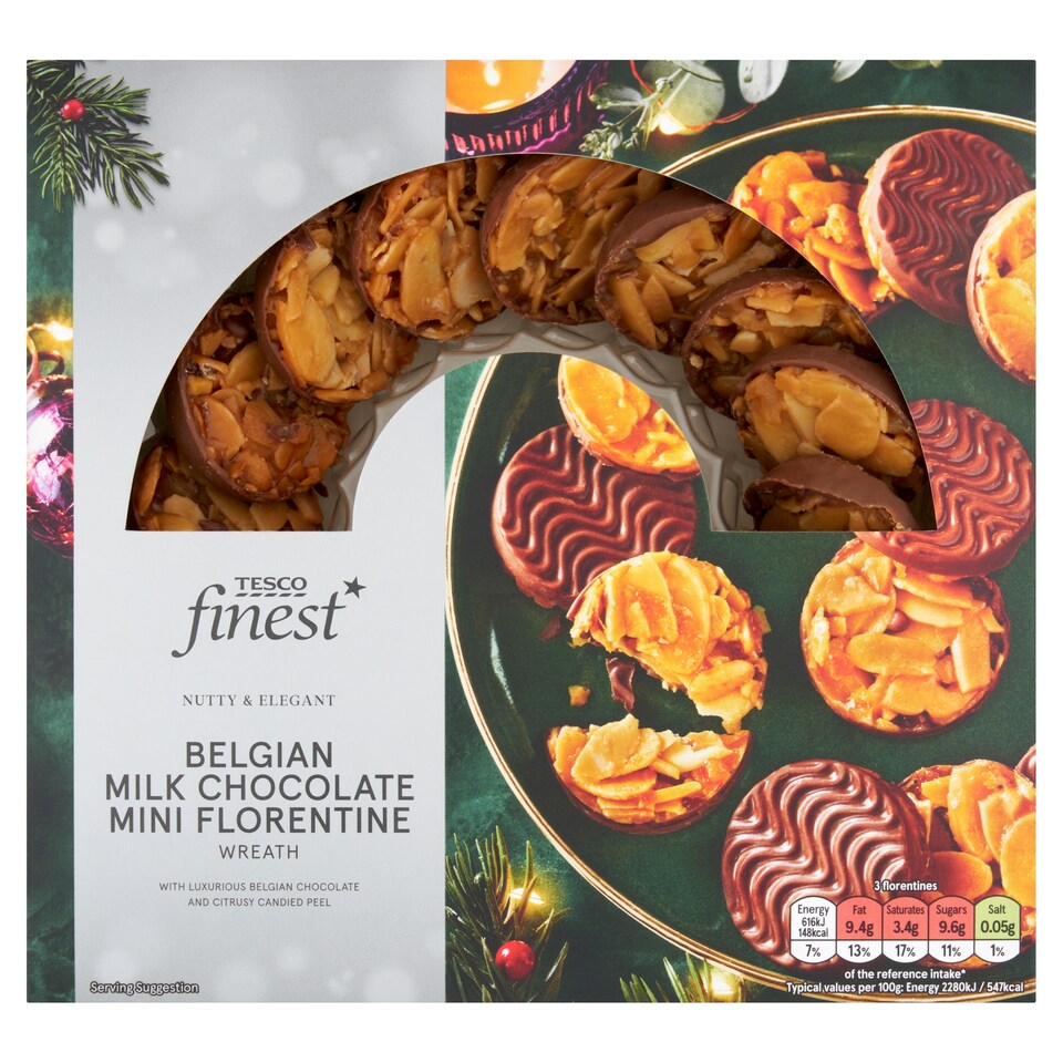 Tesco Finest Belgian Milk Chocolate Mini Florentine Wreath 135g