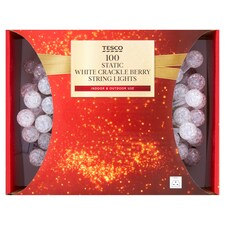 Tesco 100 White Crackle Berry Lights