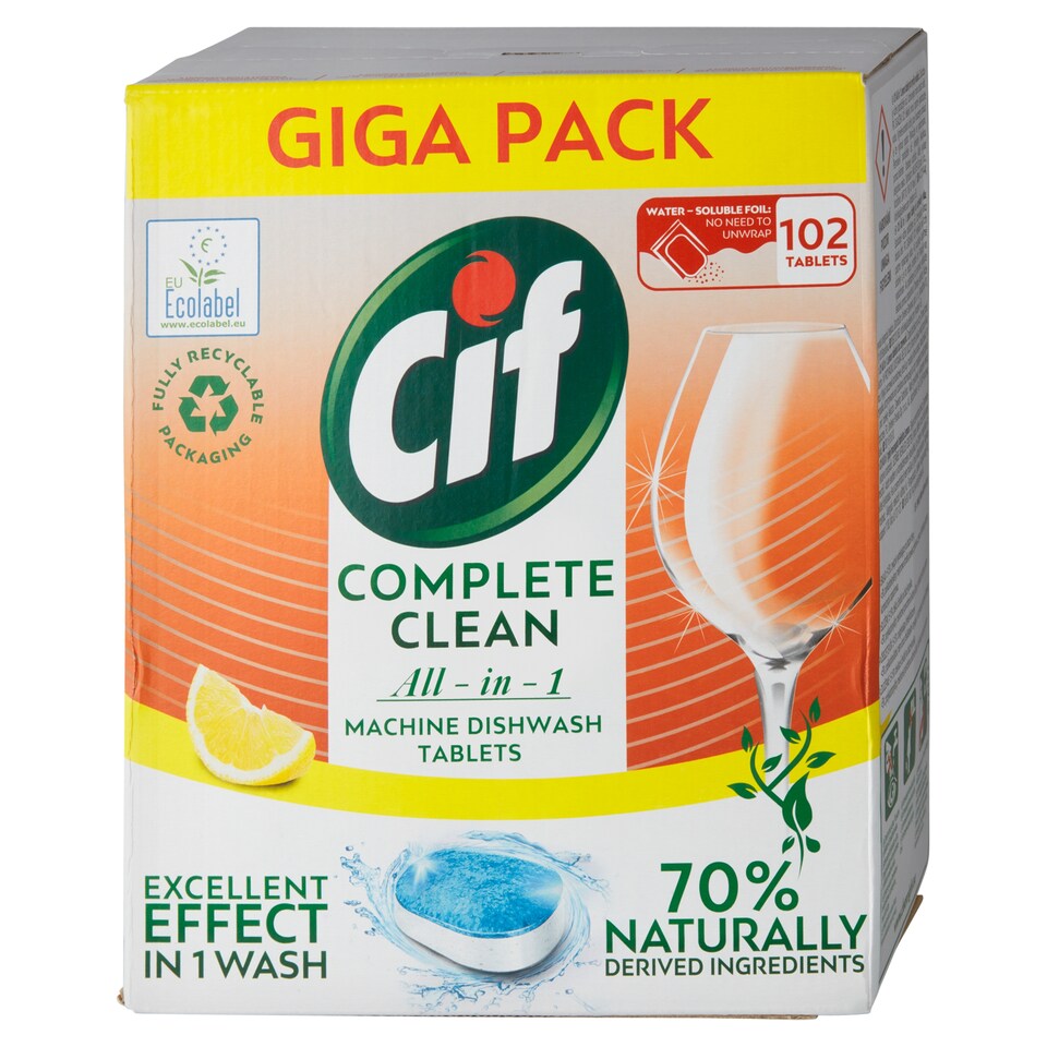 Obrázek 1 pro produkt Cif All in 1 Lemon Tablety do myčky nádobí 102 ks