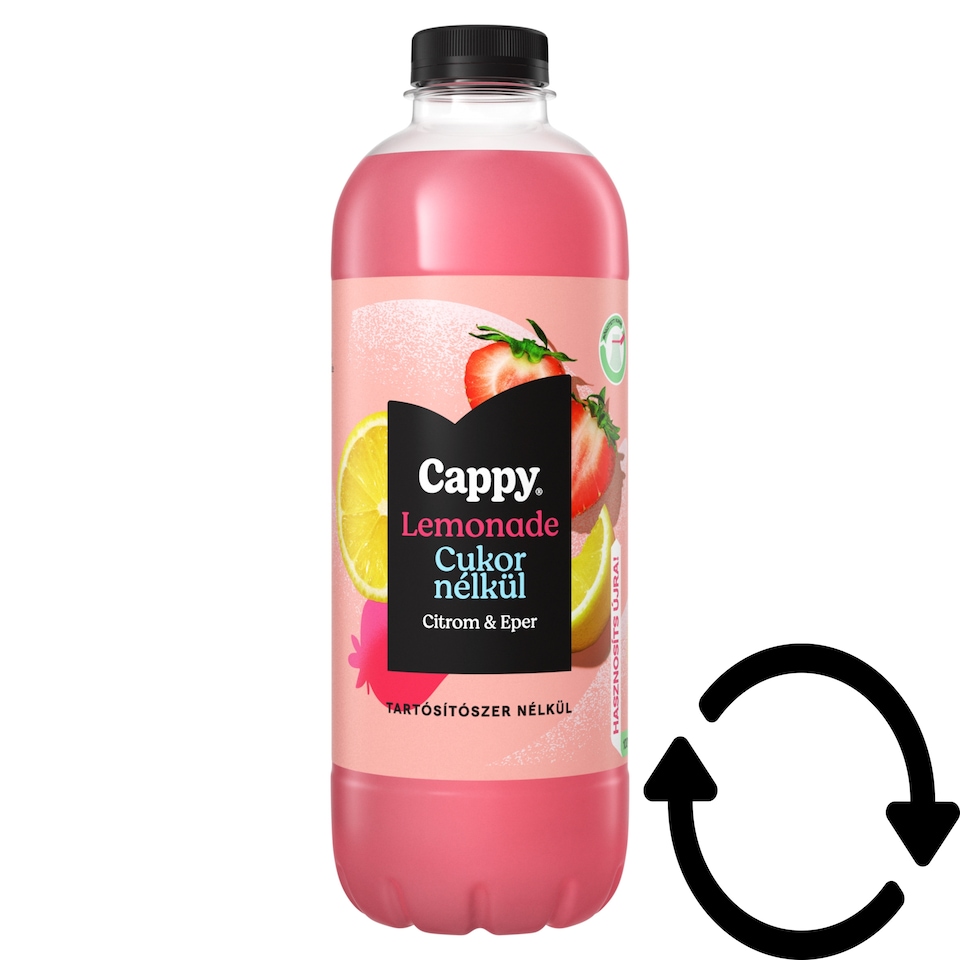 Cappy Lemonade Non-Carbonated Lemon Soft Drink with Strawberry Juice and Sweeteners 1,25 l