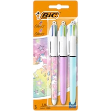 Bic 4 Colour Pastel/Unicorn Blister 3