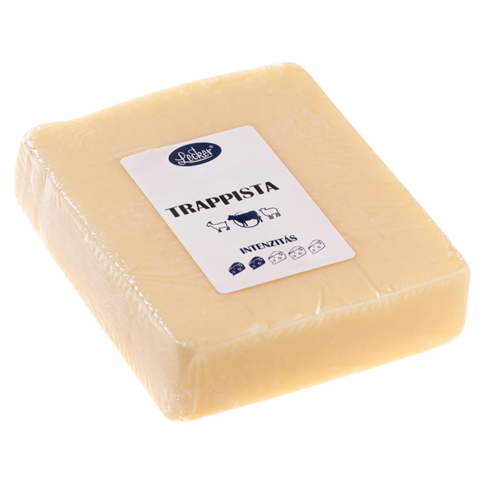 Lecker félzsíros, félkemény darabolt trappista sajt