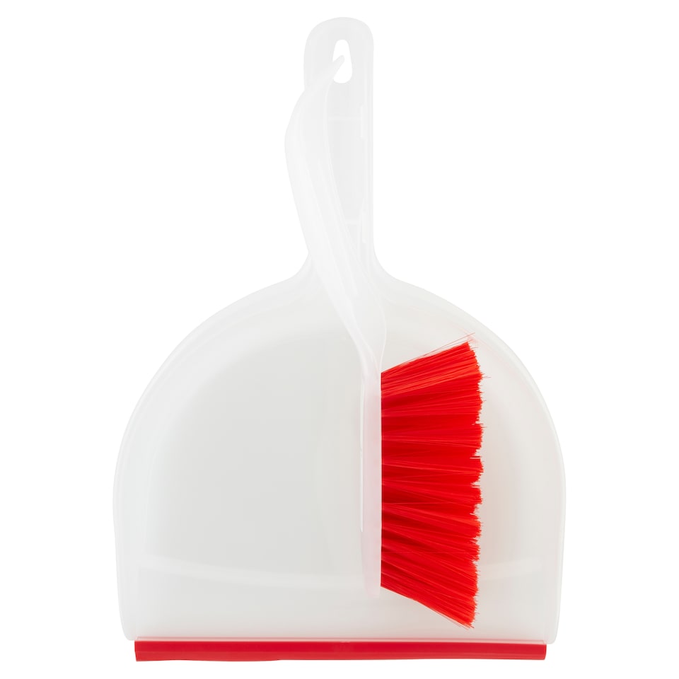Tesco Basics Red Dustpan and Brush Set