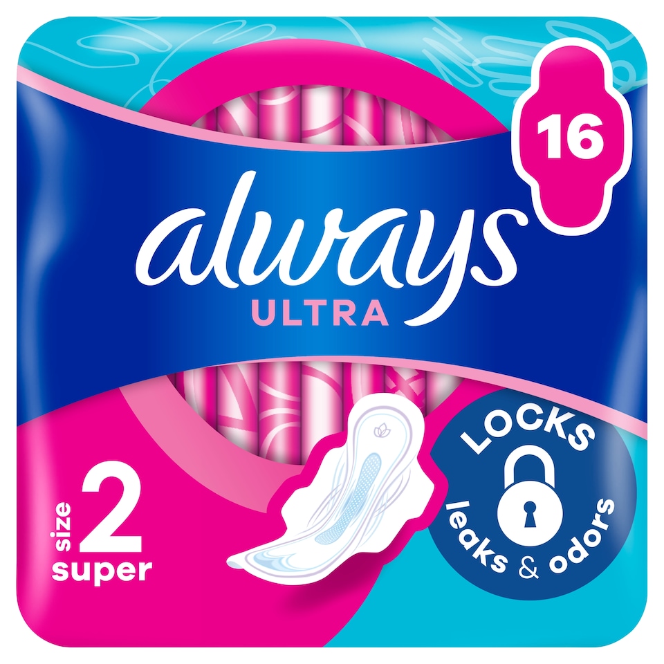 obrázok 1 z Always Ultra Deň Hygienické Vložky Long (Veľkosť 2) Krídelká 16 ks