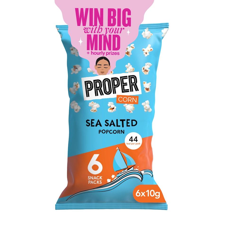 image 1 of Propercorn Sea Salted Popcorn 6 x 10g