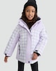 image 1 of F&F Girls Houndstooth Hooded Ski Jacket in Multi