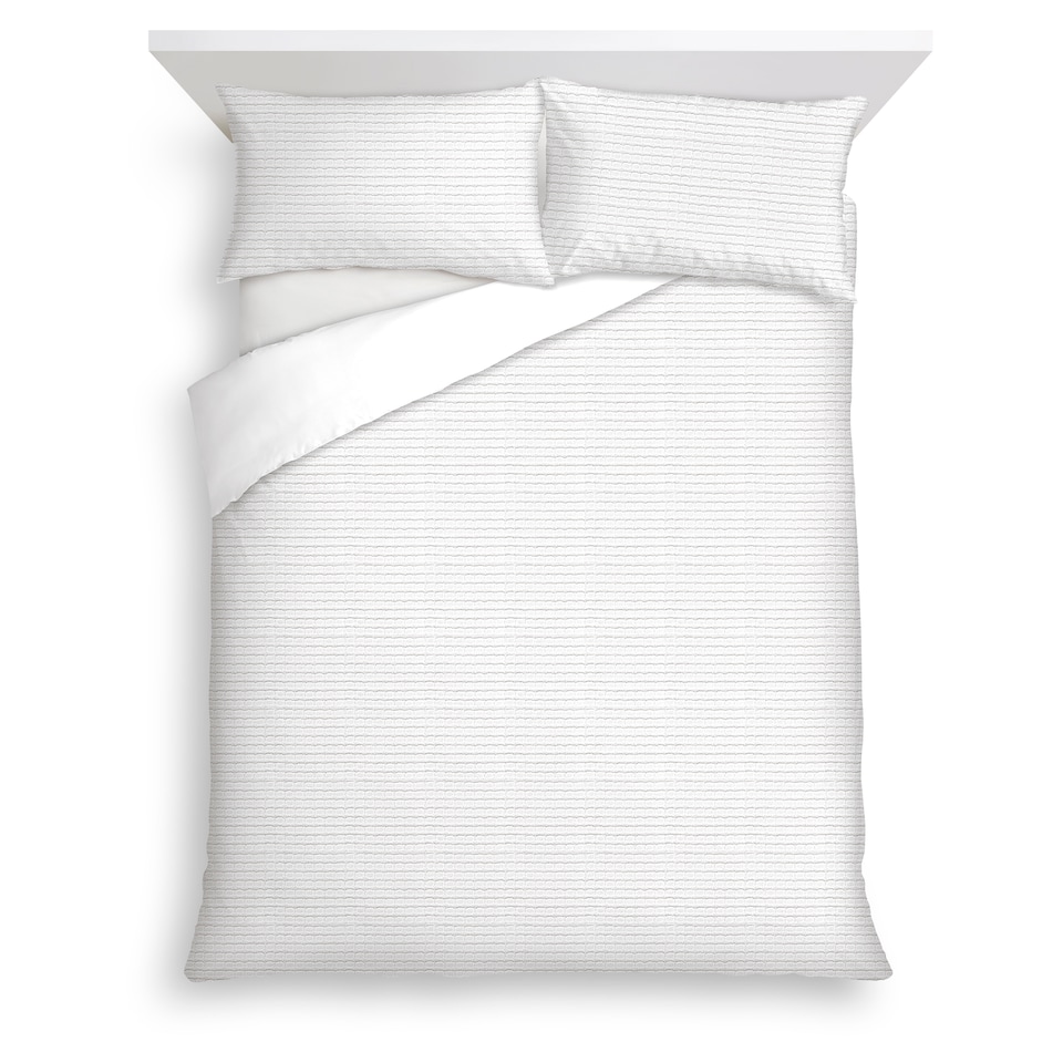 F&F Home White Waffle Duvet Set double
