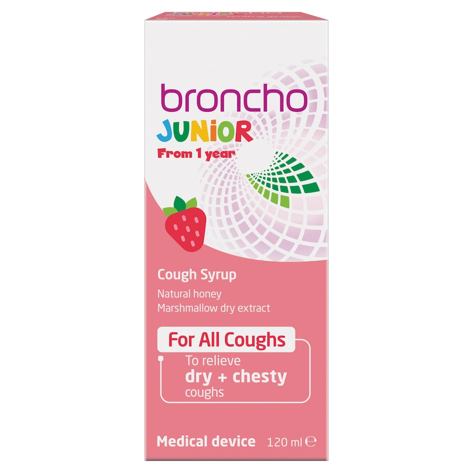 Bronchostop Junior Cough Syrup - Natural Honey & Marshmallow Extract 120ml