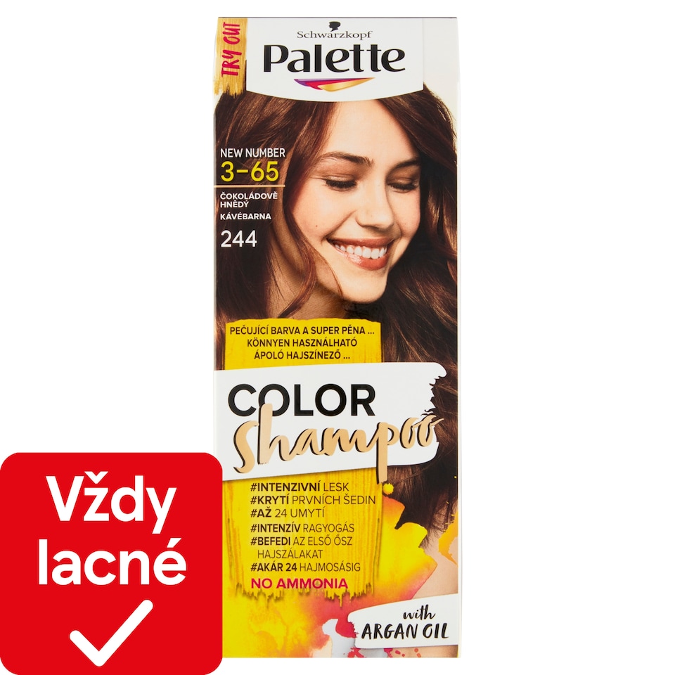 obrázok 1 z Schwarzkopf Palette Color Shampoo farba na vlasy Čokoládovohnedý 3-65 (244)