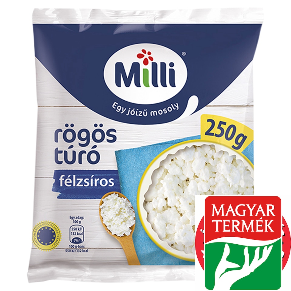 Milli félzsíros rögös túró 250 g