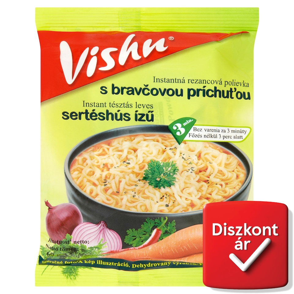 Vishu sertéshús ízű instant tésztás leves 60 g