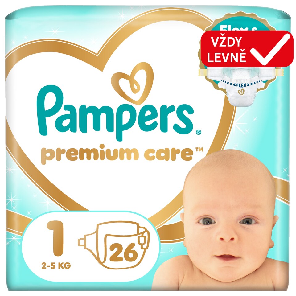 Obrázek 1 pro produkt Pampers Premium Care Velikost 1, 26 Plenek, 2kg-5kg
