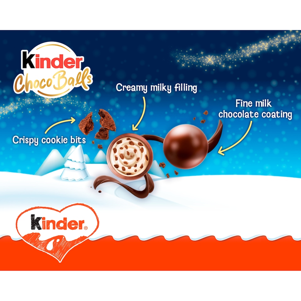 image 1 of Kinder Milk Chocolate Crisp Choco Balls 90g