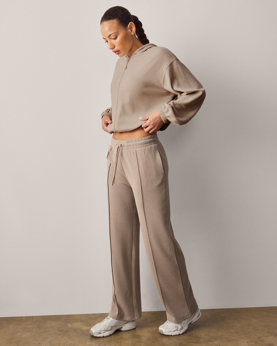 image 1 of F&F Active Zip Up Hoodie in Neutral