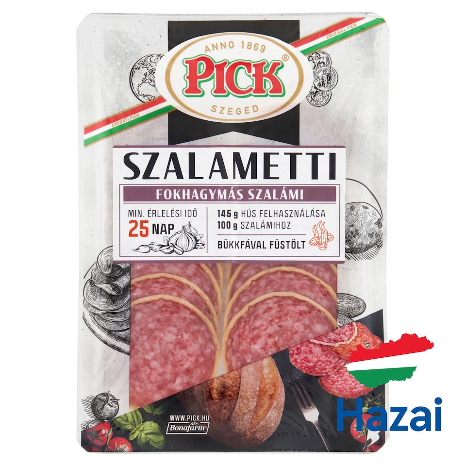 PICK Szalametti szeletelt fokhagymás szalámi 60 g  1. kép