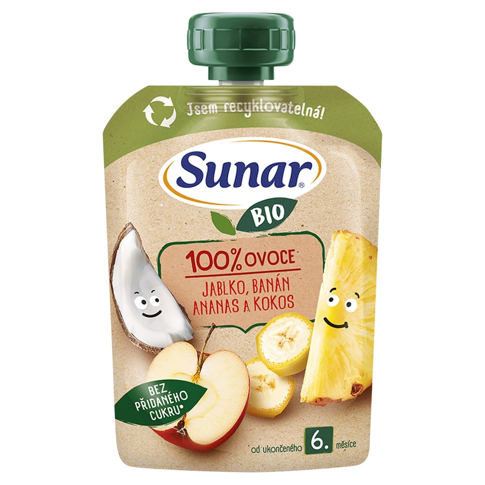 image 1 of Sunar Organic Apple, Banana, Pineapple, Coconut 100 g