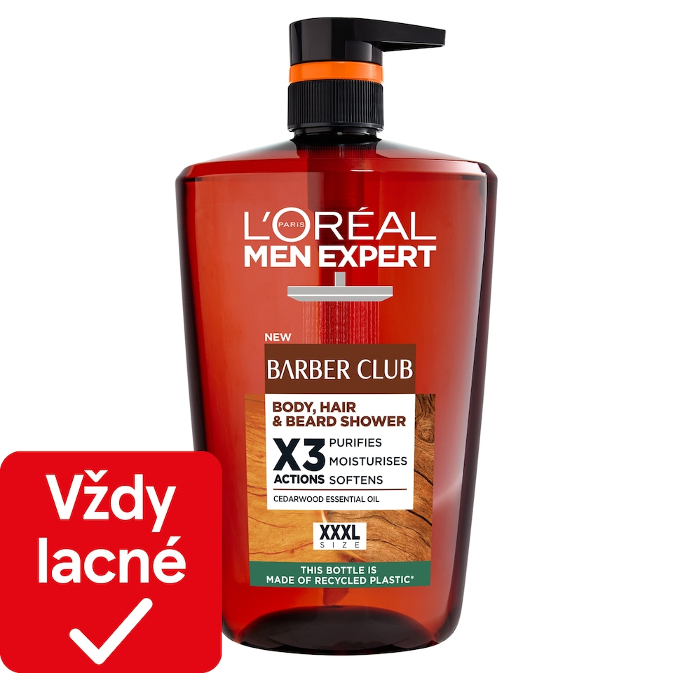 L'Oréal Paris Men Expert Barber Club umývací gél na telo, vlasy a bradu 1 l