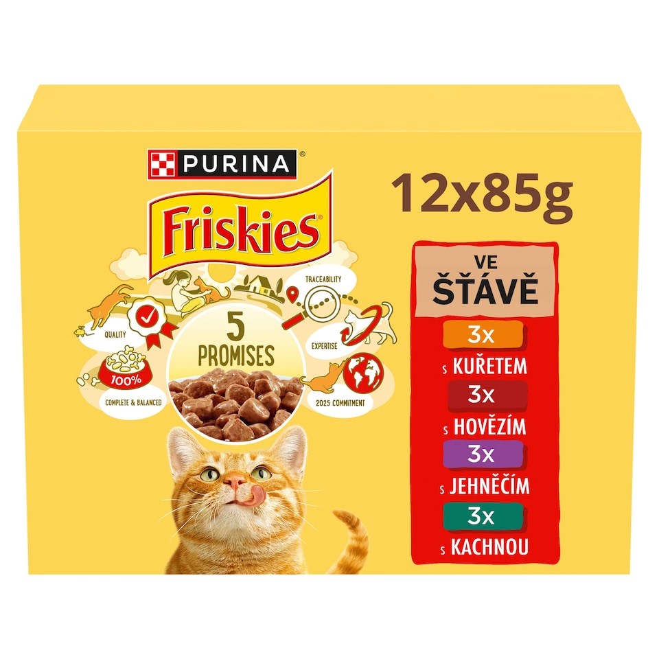 image 1 of Friskies Pouches for Cats Chicken, Beef, Lamb, Duck in Juice 12 × 85 g