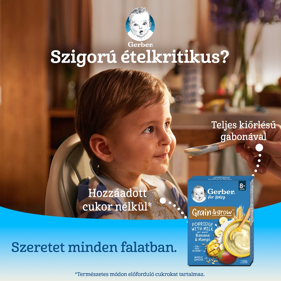 Gerber banános mangós tejpép, 8 hónapos kortól 200 g  1. kép