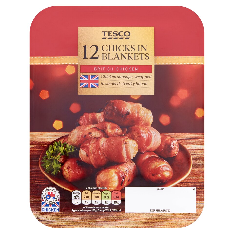 Tesco 12 Chicks In Blankets 222G