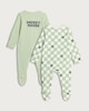 image 2 of Disney 2-Pack Mickey Mouse Long Sleeved Sleepsuits in Green