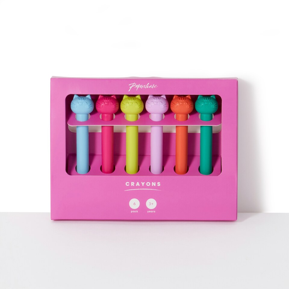 image 1 of Paperchase Terrazzo Cats Set of 6 Crayons
