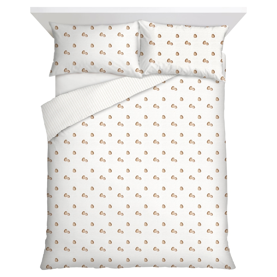 F&F Home Brushed Cotton Hedgehog Duvet Cover Set Double