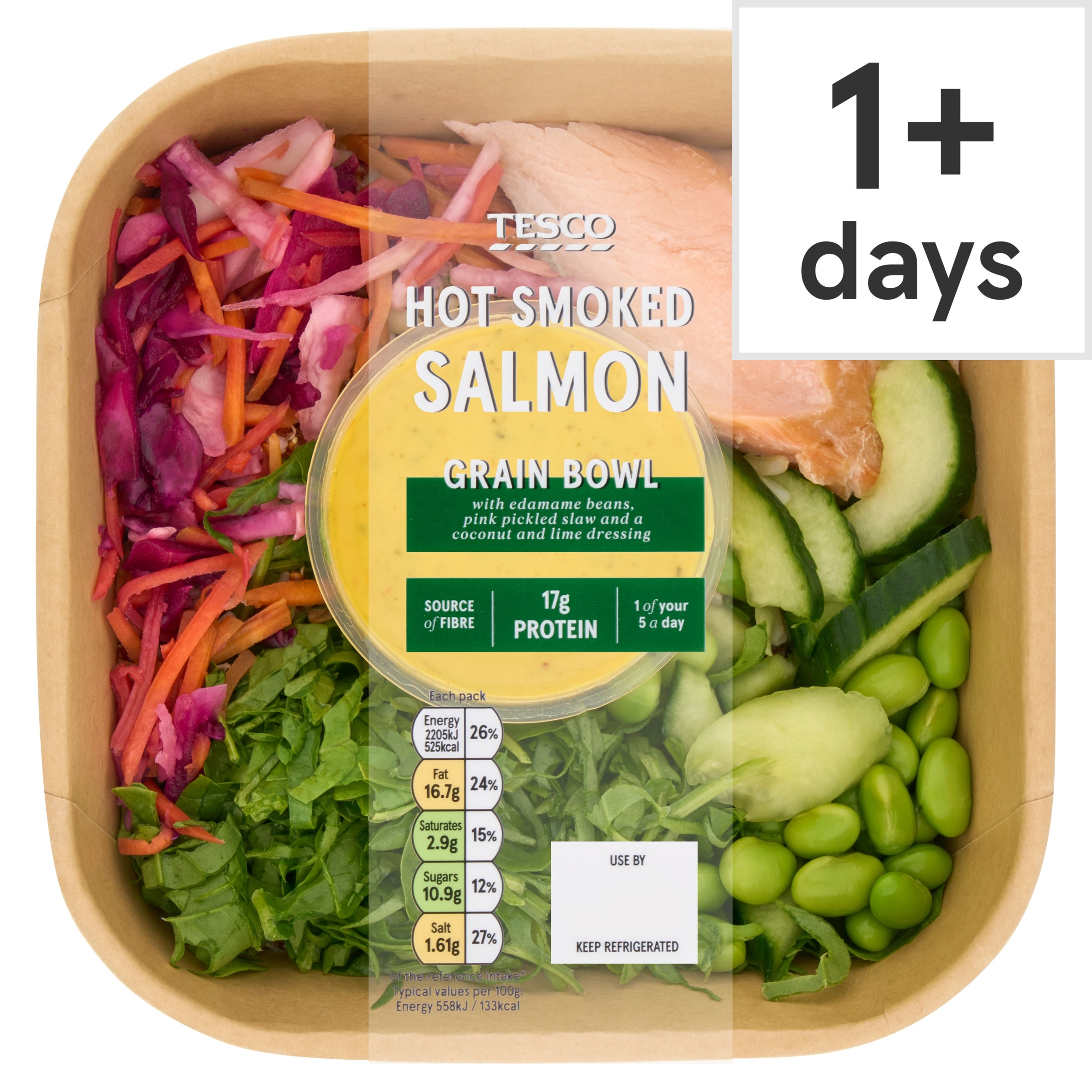 Tesco Hot Smoked Salmon Grain Bowl 395g