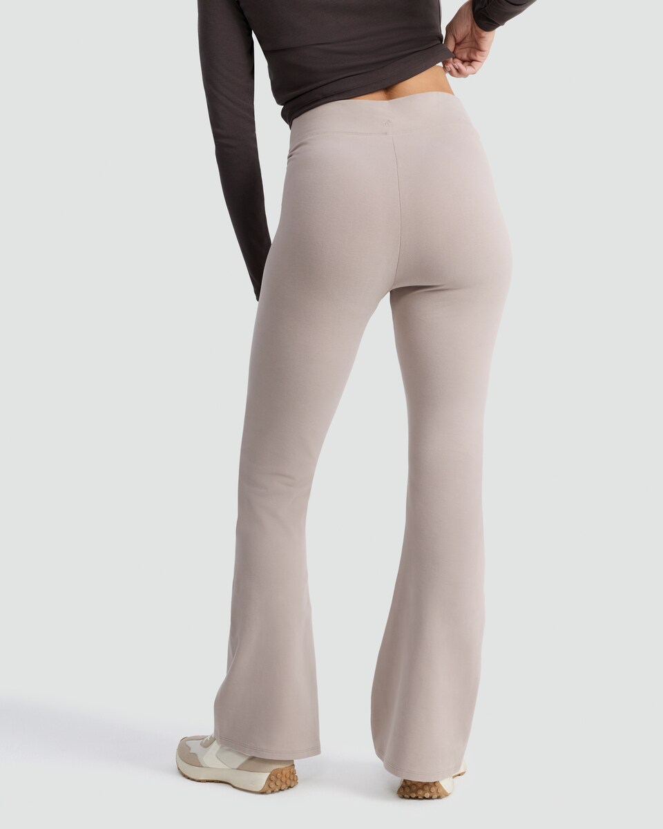 image 1 of Rise by Zara McDermott Cotton Rich Flared Pyjama Bottoms in Natural