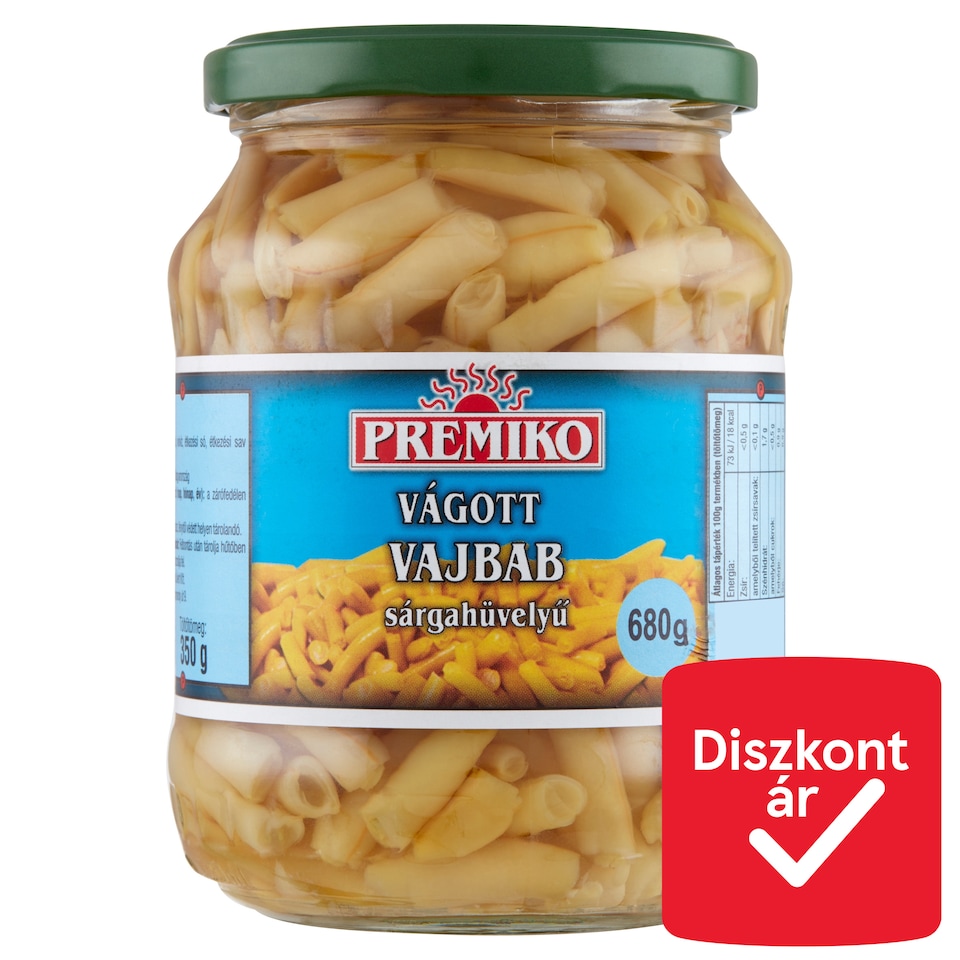 Premiko sárgahüvelyű vágott vajbab 680 g