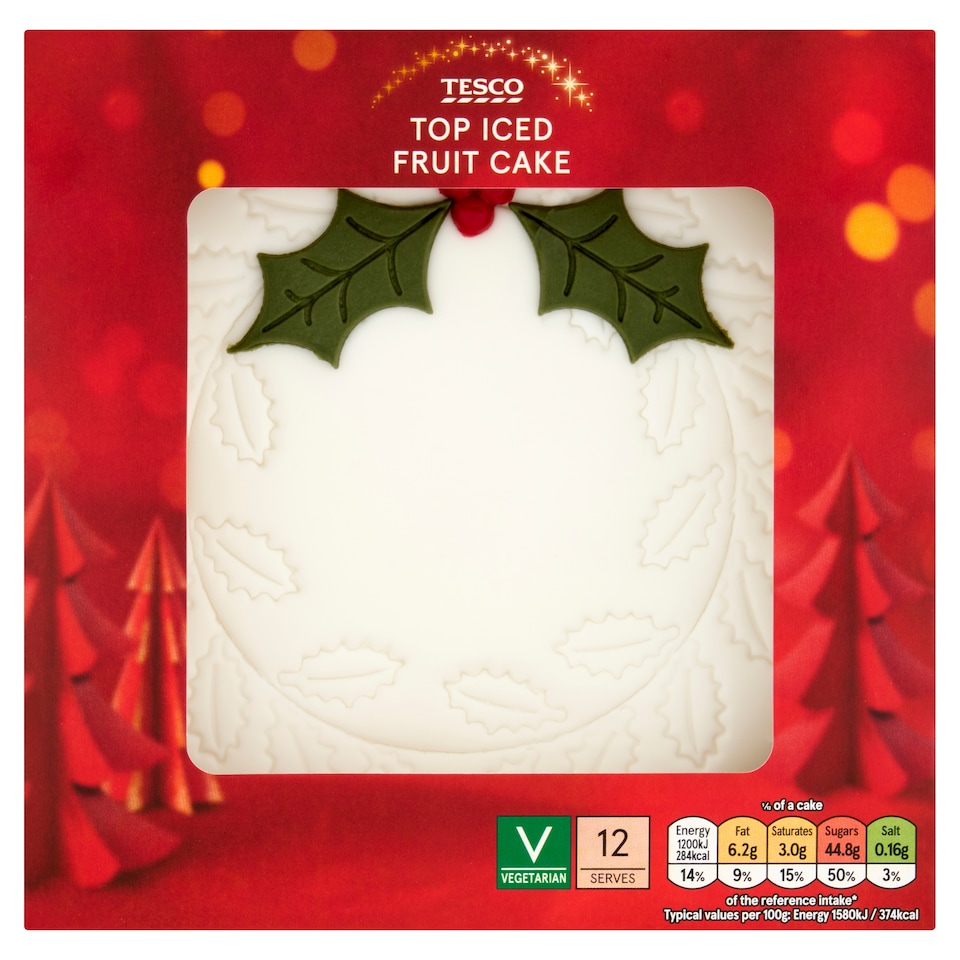 Tesco Top Iced Fruit Cake 907G