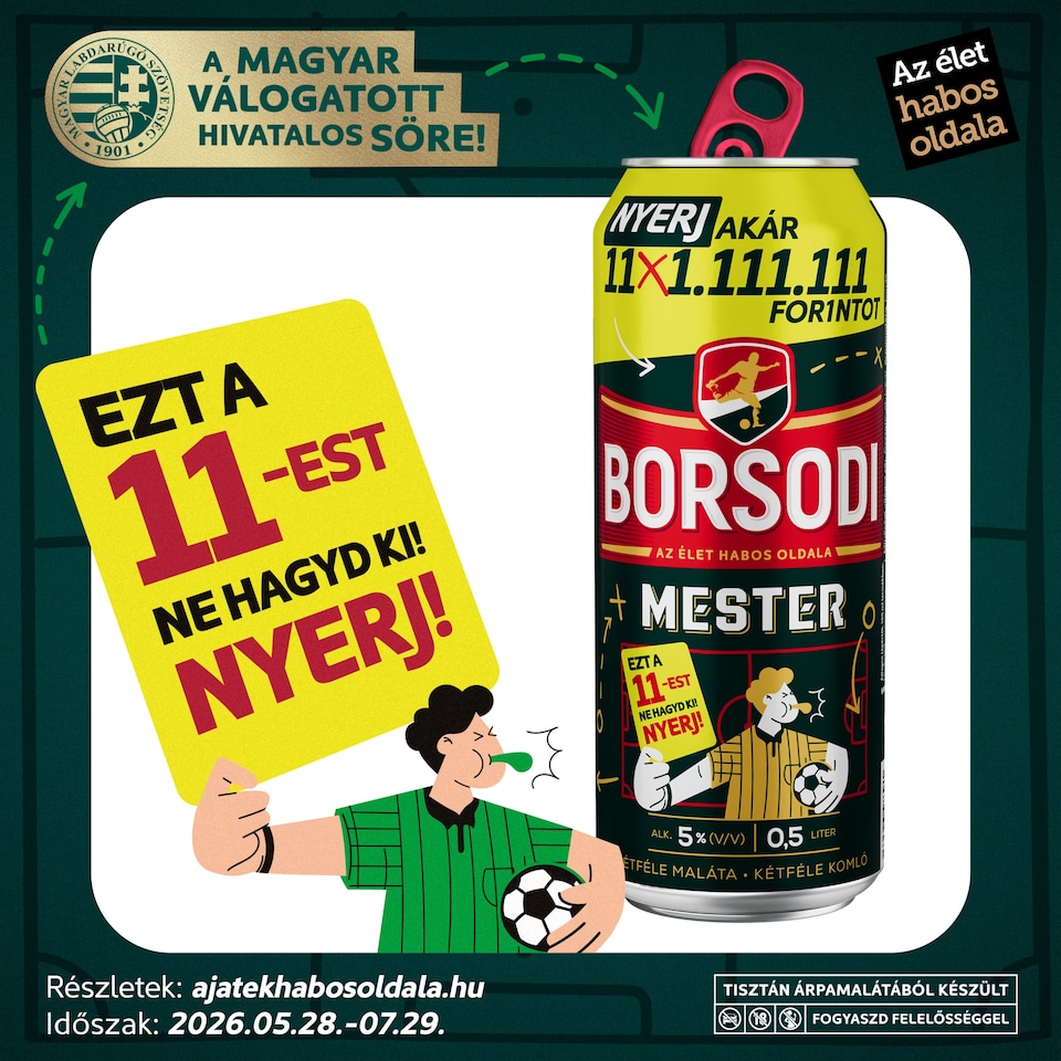 Borsodi Mester minőségi világos sör 5% 0,5 l