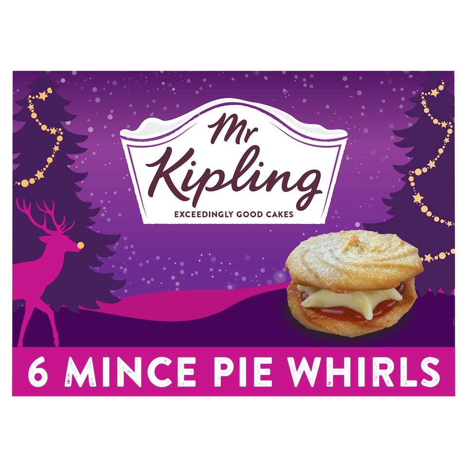 Mr Kipling Christmas 6 Mince Pies Whirls Cakes
