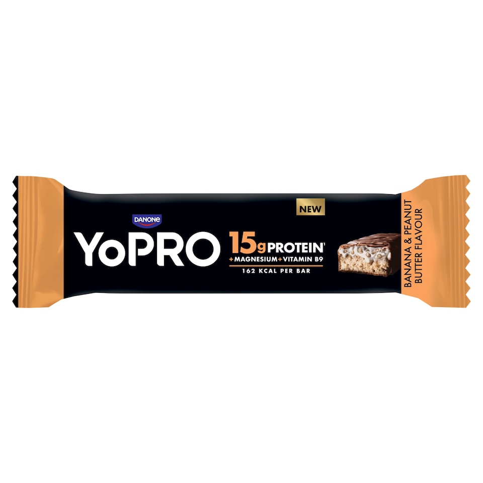 YoPro banán- és mogyoróvaj ízű fehérjeszelet tejcsokoládébevonattal 45 g