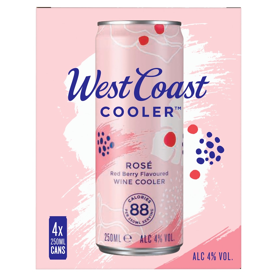 West Coast Cooler Rose Red Berry 4X250ml