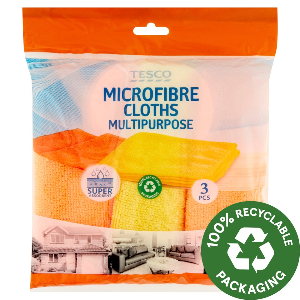 Tesco Multipurpose Microfibre Cloths 3 pcs