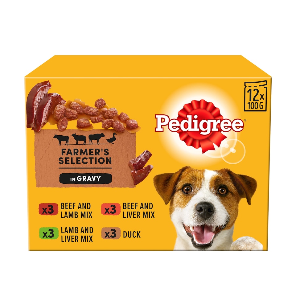 image 1 of Pedigree Adult Dog Food Pouches Farmers Selection Gravy 12x100g