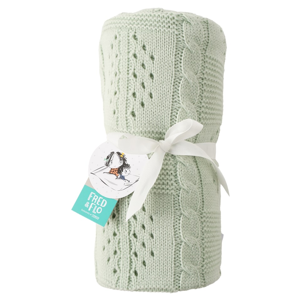 Fred & Flo Knitted Green Blanket