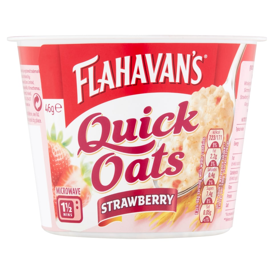Flahavans Portable 46G Strawberry Porridge