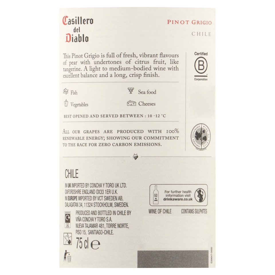 image 1 of Casillero Del Diablo Pinot Grigio 75Cl