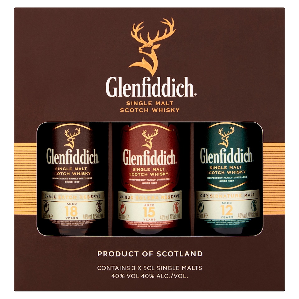 Glenfiddich Single Malt Scotch Whisky Gift Pack 3X5cl