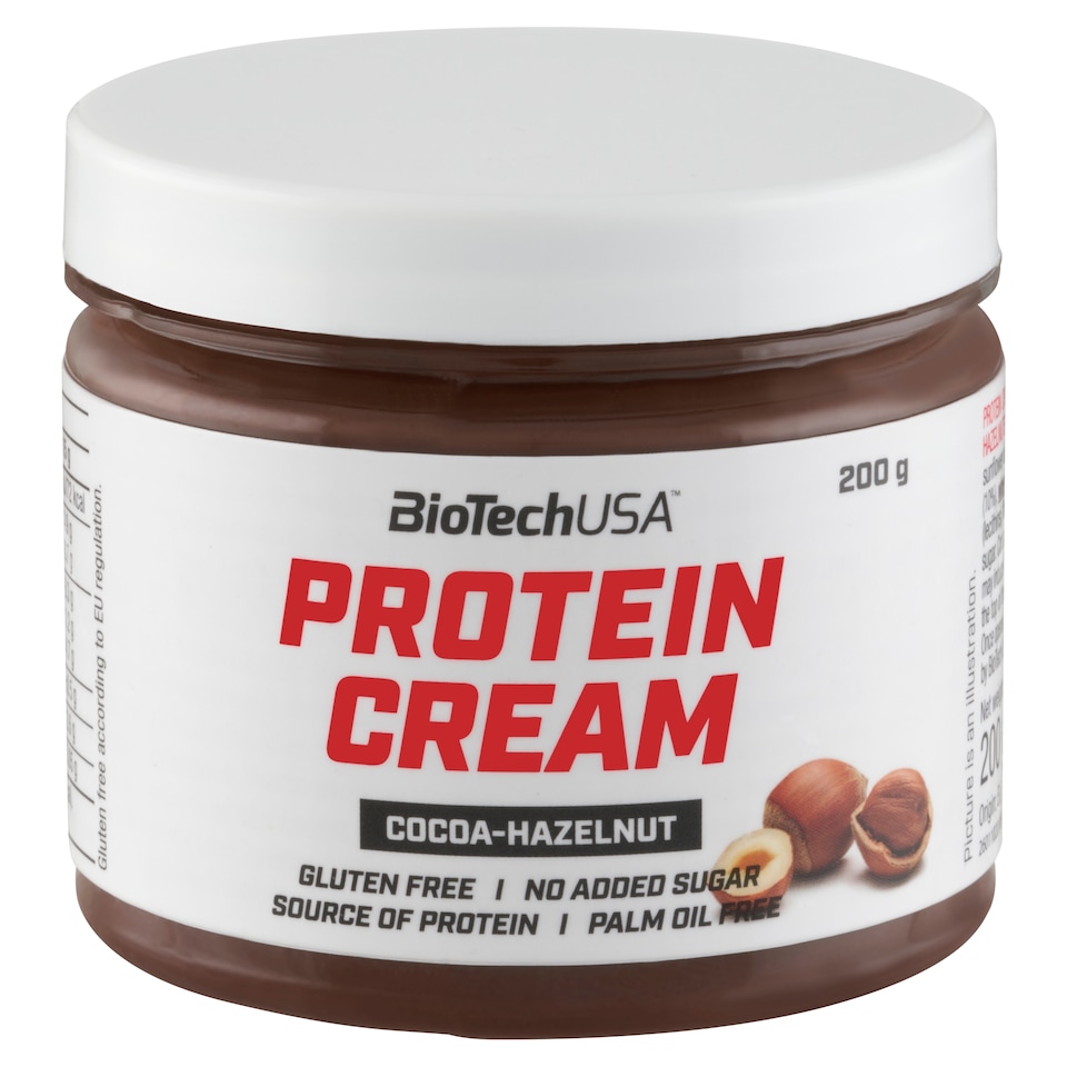 BioTechUSA Protein Cream kakaós, fehérje tartalmú kenhető krém mogyoróval és édesítőszerrel 200 g  1. kép