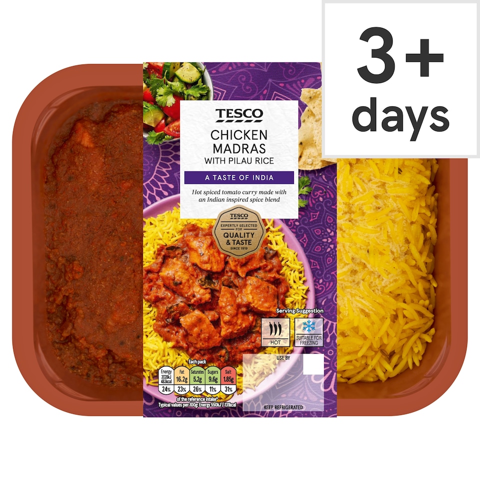 Tesco Chicken Madras with Pilau Rice 400g