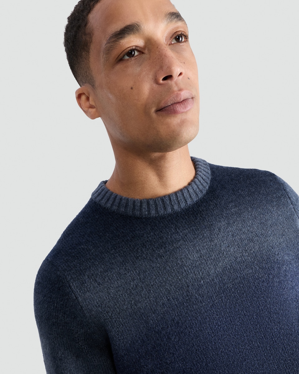 image 1 of F&F Knitted Ombre Pattern Jumper with Wool in Navy