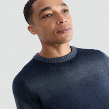 F&F Knitted Ombre Pattern Jumper with Wool in Navy