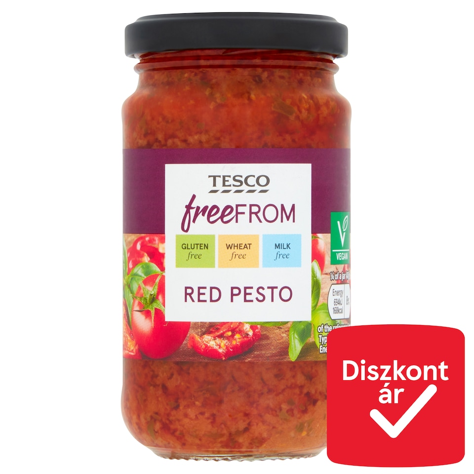 Tesco Free From Gluten-Free, Basil Pesto Sauce with Dried Tomatoes, Tofu and Pine Nuts 190 g