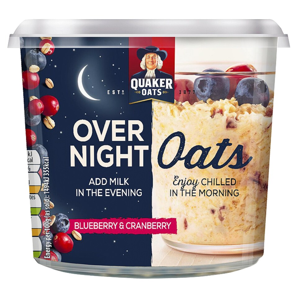 Quaker Overnight Oats Blueberry & Cranberry Pot 58G