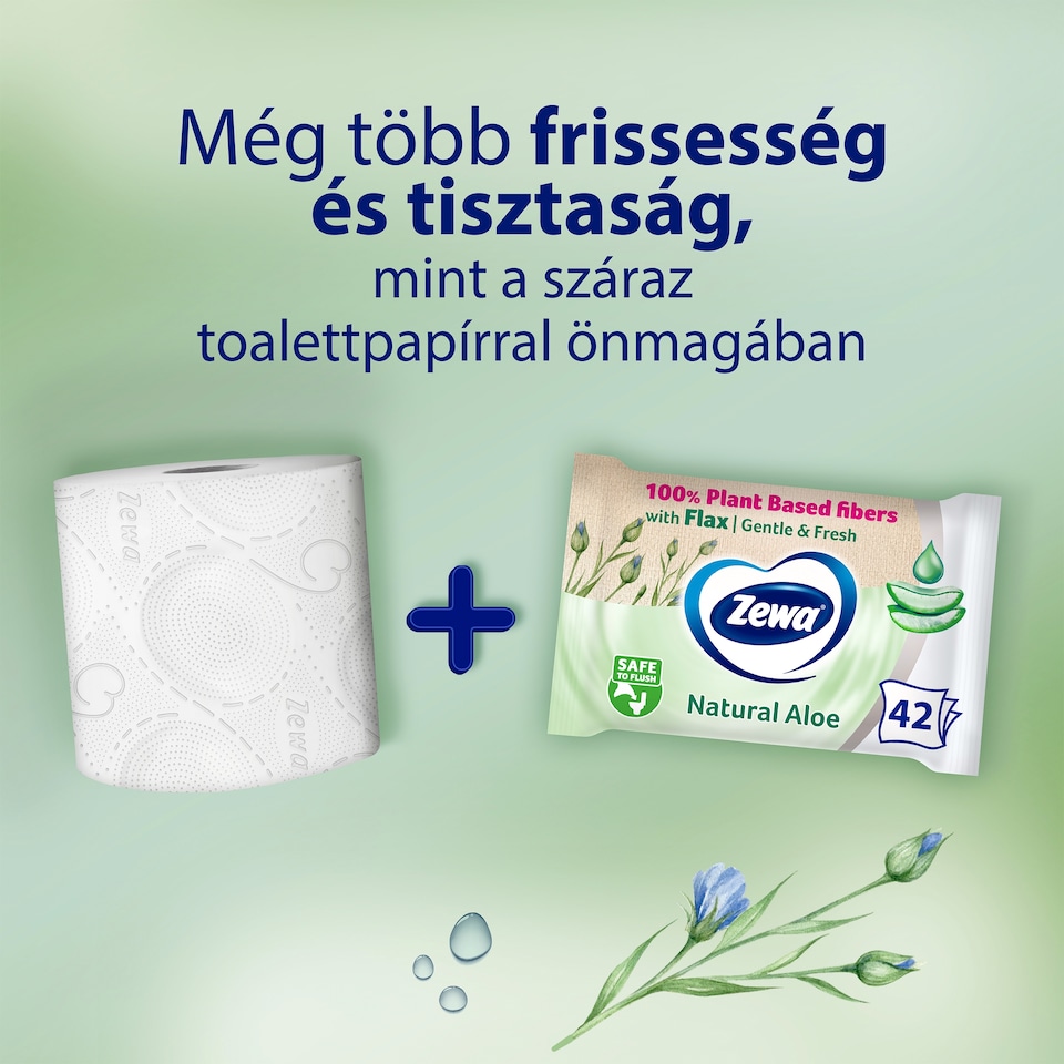 image 1 of Zewa Natural Aloe Moist Toilet Tissue 42 pcs