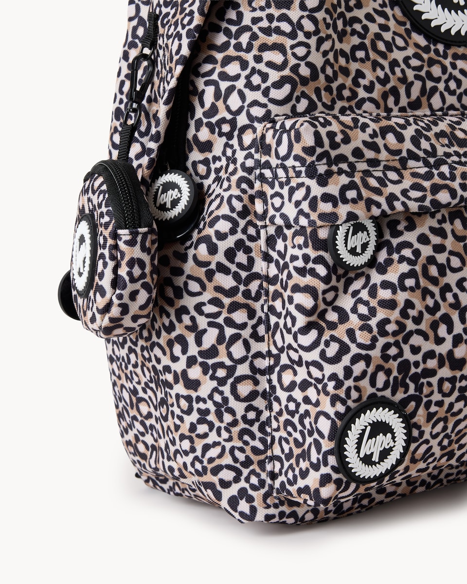 image 1 of Hype Leopard Print Backpack in Multi