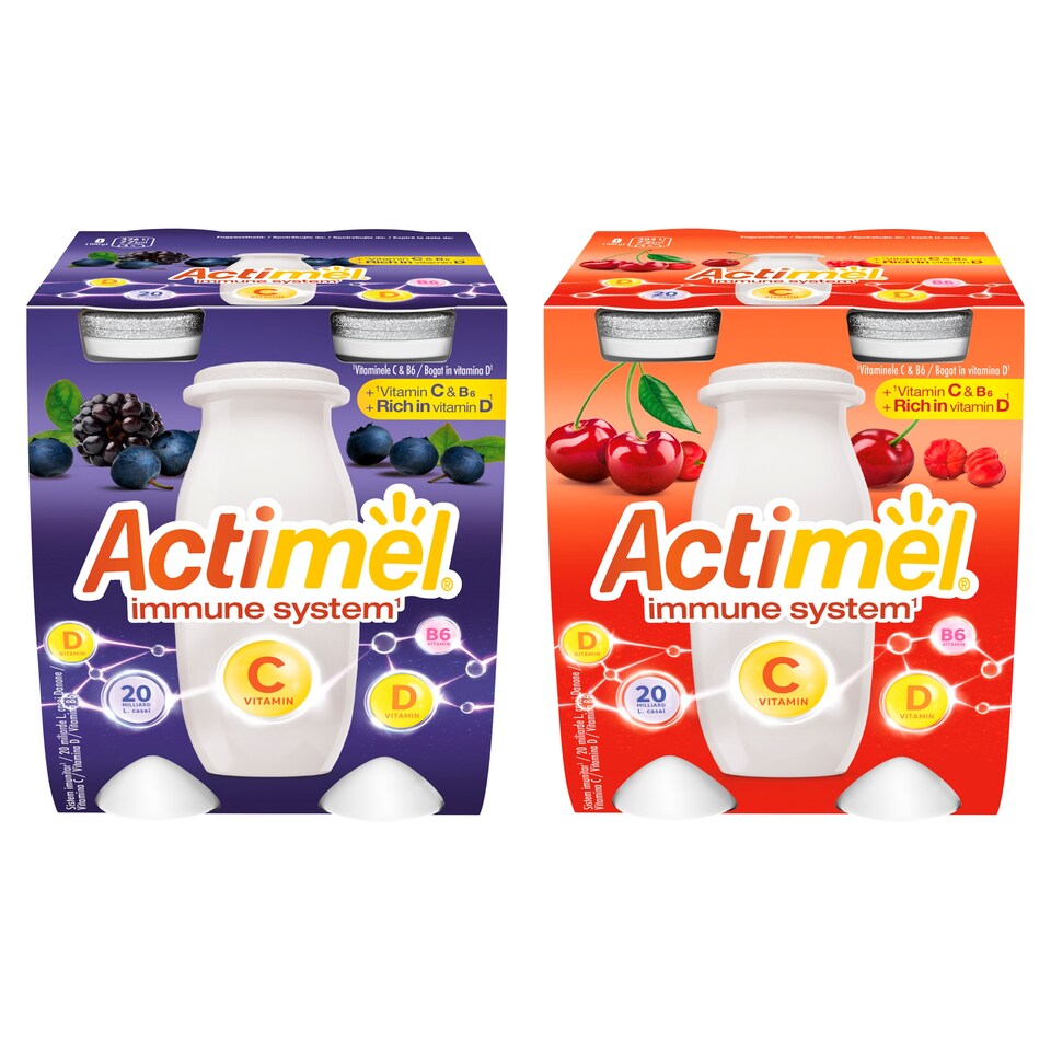 Obrázek 1 pro produkt Actimel probiotický jogurtový nápoj s vitamínem C 4 x 100g (400g)